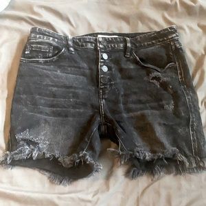 KanCan Black Distressed Frayed Shorts